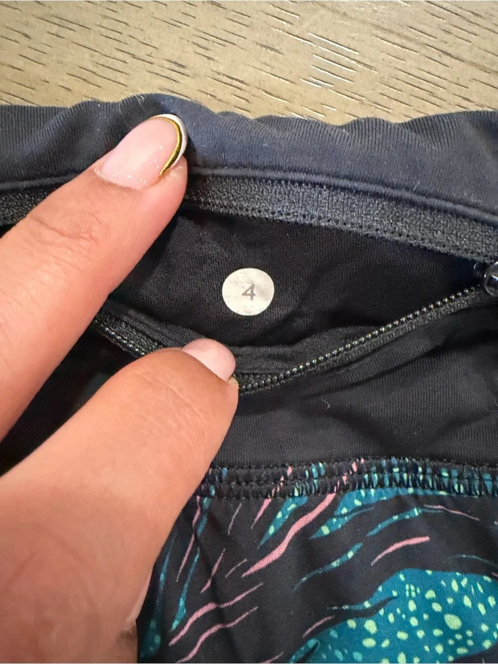 lululemon athletica Teal and Black Printed Run Shorts